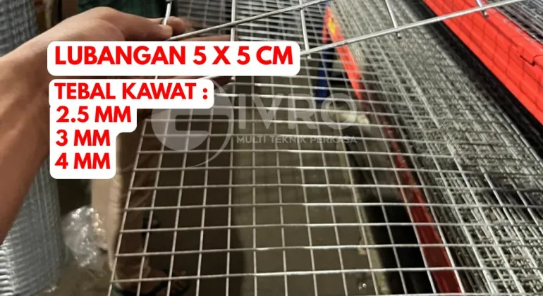 Kawat Ram Mesh Lembaran Tebal 2.5mm - 3mm dan 4mm Lubangan 5x5cm