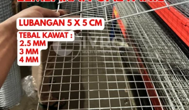 Kawat Ram Mesh Lembaran Tebal 25mm  3mm dan 4mm Lubangan 5x5cm